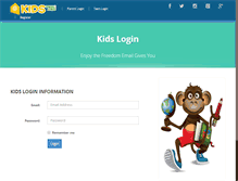 Tablet Screenshot of kids.kidsemail.org
